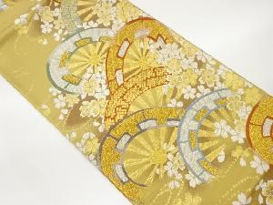 源氏車に桜模様織出し袋帯